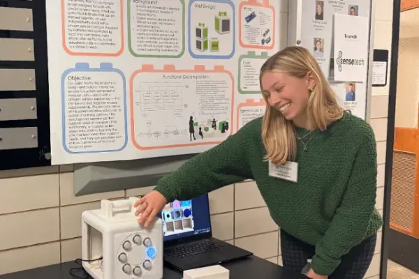 Student with medical device